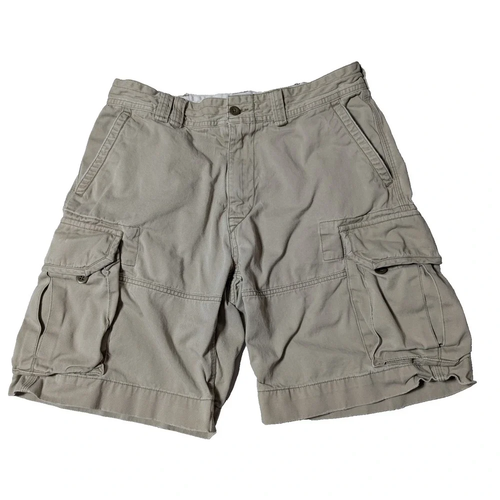 Polo Ralph Lauren‎ Classic Polo Chino Khaki Well Worn Cargo Shorts - Men 34